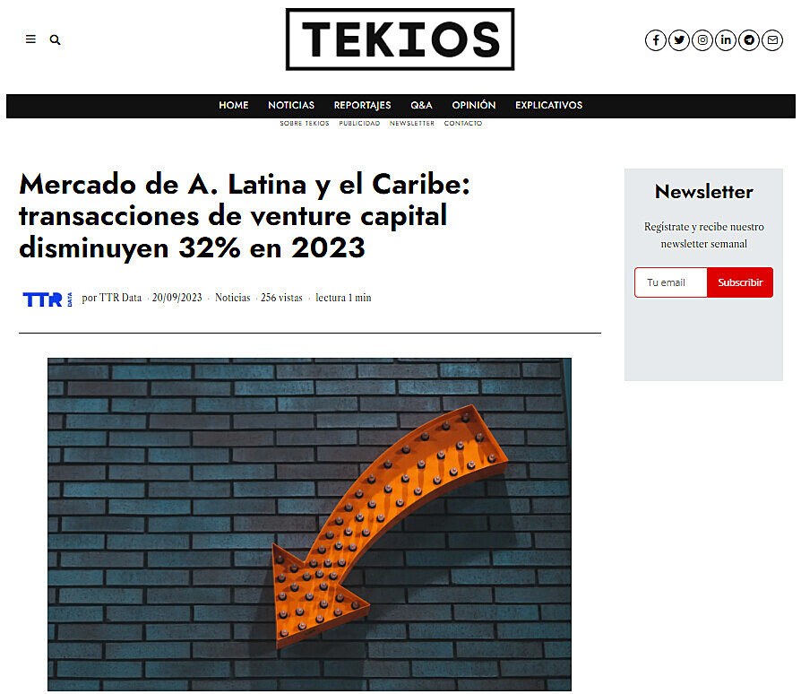 Mercado de A. Latina y el Caribe: transacciones de venture capital disminuyen 32% en 2023